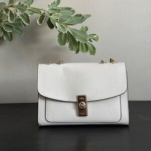 Two-Tone White & Tan Coach Purse | Convertible shoulder crossbody bag
